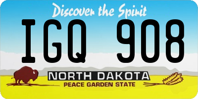 ND license plate IGQ908
