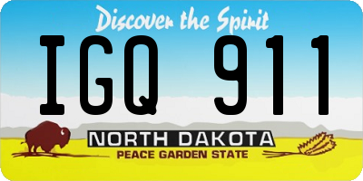 ND license plate IGQ911