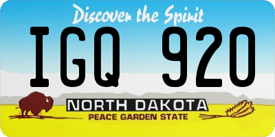 ND license plate IGQ920