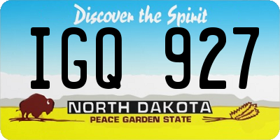ND license plate IGQ927