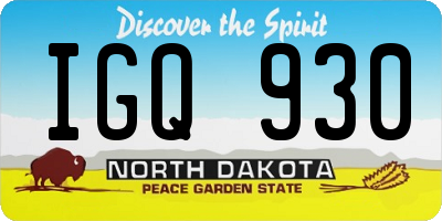 ND license plate IGQ930