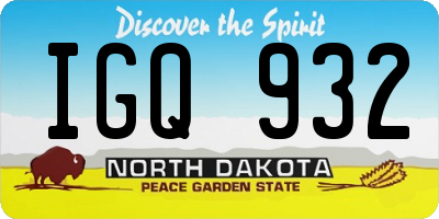 ND license plate IGQ932