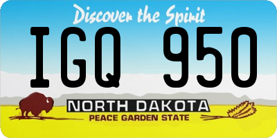 ND license plate IGQ950