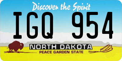 ND license plate IGQ954