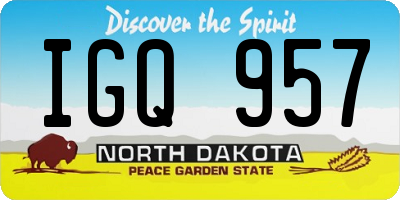 ND license plate IGQ957