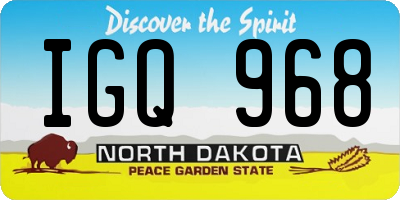 ND license plate IGQ968