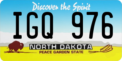 ND license plate IGQ976