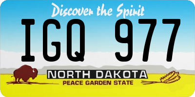ND license plate IGQ977