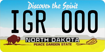 ND license plate IGR000