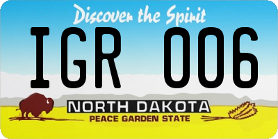ND license plate IGR006