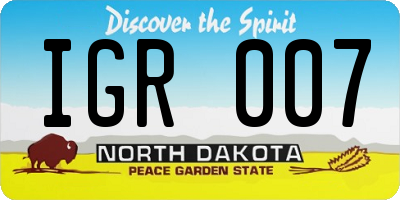 ND license plate IGR007