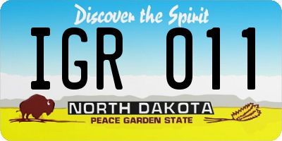 ND license plate IGR011
