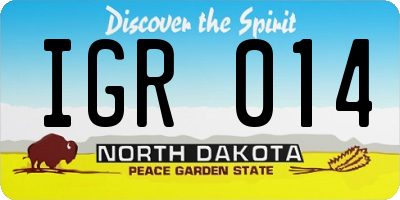 ND license plate IGR014