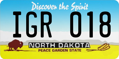 ND license plate IGR018