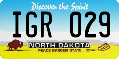 ND license plate IGR029