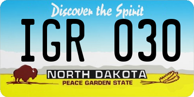 ND license plate IGR030