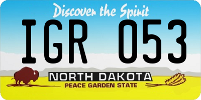 ND license plate IGR053