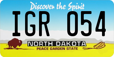 ND license plate IGR054