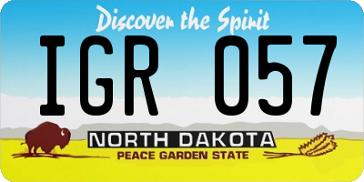 ND license plate IGR057