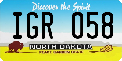 ND license plate IGR058