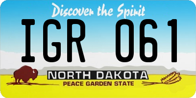 ND license plate IGR061