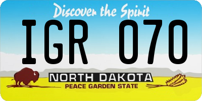 ND license plate IGR070