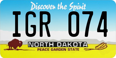 ND license plate IGR074