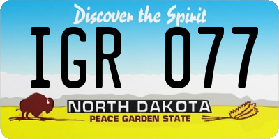 ND license plate IGR077