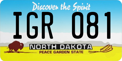 ND license plate IGR081