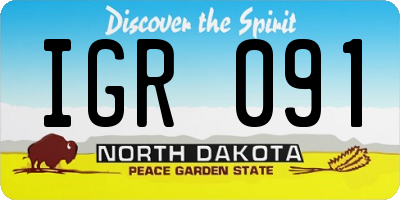 ND license plate IGR091