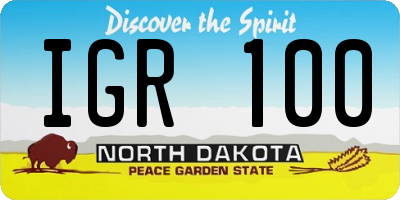ND license plate IGR100