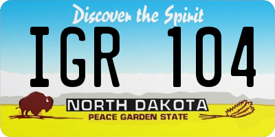 ND license plate IGR104