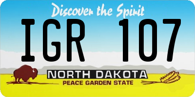 ND license plate IGR107
