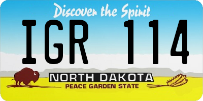 ND license plate IGR114