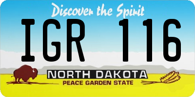 ND license plate IGR116