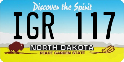 ND license plate IGR117