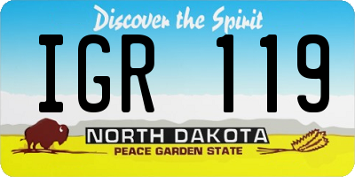 ND license plate IGR119