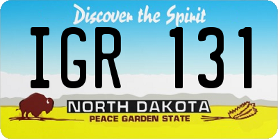 ND license plate IGR131
