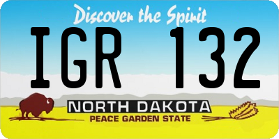 ND license plate IGR132