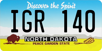 ND license plate IGR140