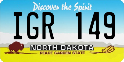 ND license plate IGR149