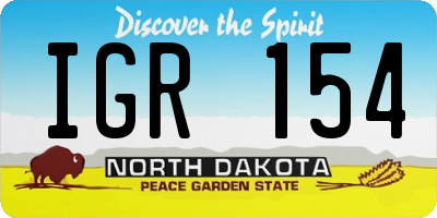 ND license plate IGR154