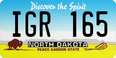 ND license plate IGR165
