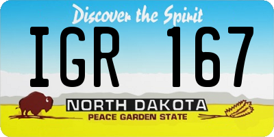 ND license plate IGR167