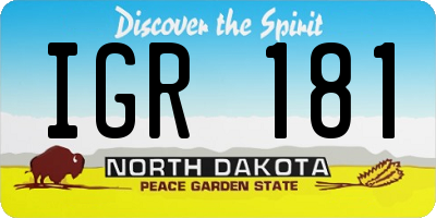 ND license plate IGR181