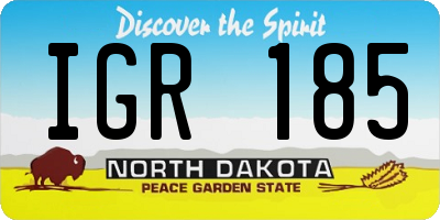 ND license plate IGR185