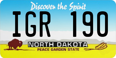 ND license plate IGR190