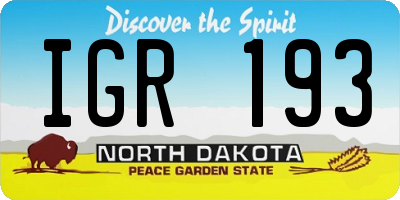 ND license plate IGR193