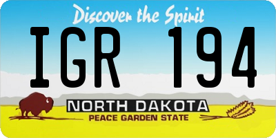 ND license plate IGR194