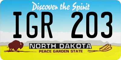 ND license plate IGR203